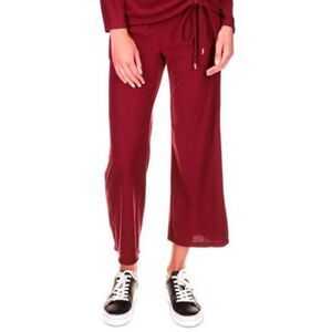 Michael Kors Ribbed Kick-Flare Pants In Dark Ruby - L